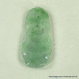 Chinese Carved Jadeite Bat & Gourd Carving 2'