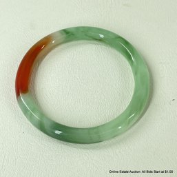 Nephrite Jade Candy Apple To Russet Bangle Bracelet