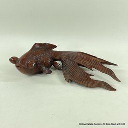 Large Hand-Carved Wood Koi Fish 9.5'