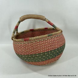 Bolga Baskets International Red & Green Market Basket