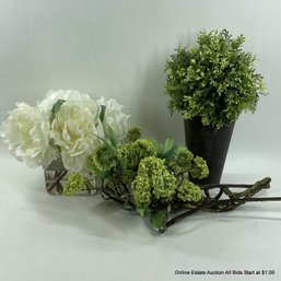 Assortment Of Faux Plant & Flowers Including Diane James Designs