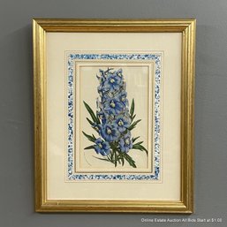 Vintage Botanical Lithograph Of Delphinium