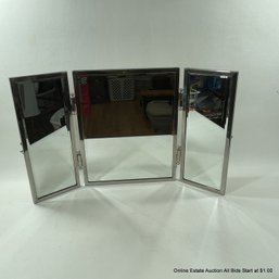 Stainless Steel Trifold Mirror