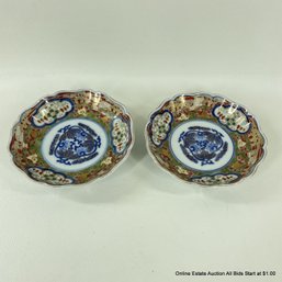 Pair Of Porcelain Imari Dishes 5'