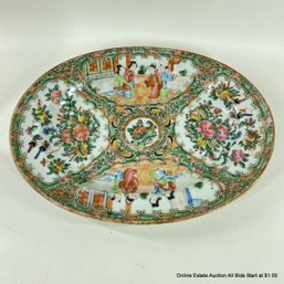 Rose Medallion Porcelain Platter 11.5' X 9'