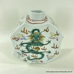 Vintage Porcelain Chinese Tea Caddy 6'