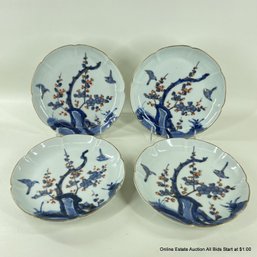 Four Chinese Porcelain Lobed Plates 8'