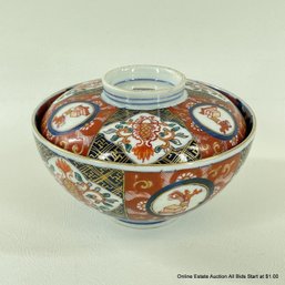 Lidded Imari Bowl 3' H