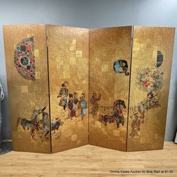 Rare Lebadang Serigraph On Wood 4-Panel Folding Screen 29 Of 170 (LOCAL PICK UP ONLY)