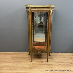 Louis XV Style Curved Glass Display Cabinet With Key (LOCAL PICKUP ONLY)