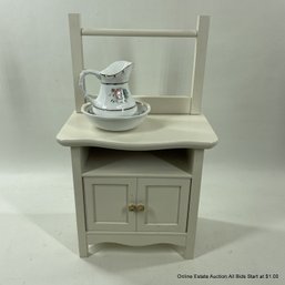 American Girl Doll Pleasant Company Washstand With Porcelain Pitcher And Basin