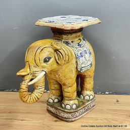 Glazed Terracotta Elephant Garden Stool (LOCAL PICK UP ONLY)