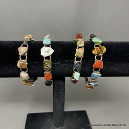 Four Semi-precious Stone Bracelets