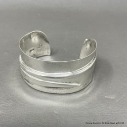 Modernist Sterling Silver Cuff Bracelet 58 Grams