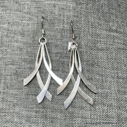 Pair Of Mexico Dangle Earrings Likely Sterling Silver