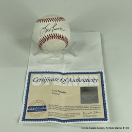 Lou Piniella Autographed Baseball With C.O.A.