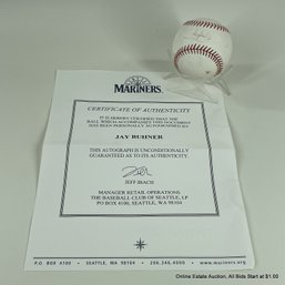 Jay Buhner Autographed Baseball With Seattle Mariners C.O.A.
