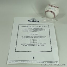 Joel Pineiro Autographed Baseball With Seattle Mariners C.O.A.