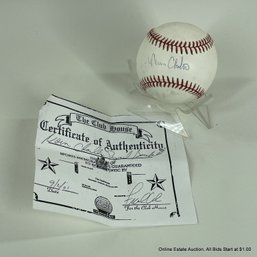 Norm Charlton Autographed Baseball With C.O.A.