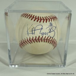 Maso Kida Autographed Baseball With Hologram In Display Case