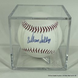 Wilson Valdez Autographed Baseball In Display Box