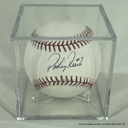 Pokey Reese Autographed Baseball With Hologram In Display Box
