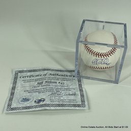 Jeff Nelson Autographed Baseball With Hologram & C.O.A. In Display Box