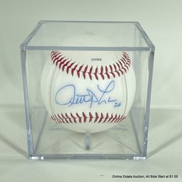 Justin Lenoe Autographed Baseball In Display Box