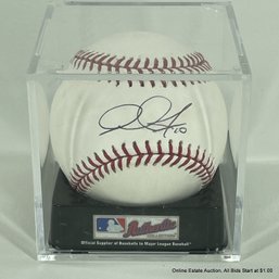 Adam Jones Autographed Baseball With Hologram In Display Box