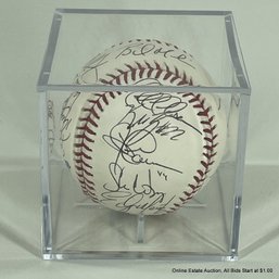 2003 Seattle Mariners Team Signed Baseball In Display Box
