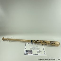 2001 Seattle Mariners Team Autographed Rawlings Big Stick Bat With C.O.A