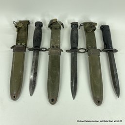 3 Vietnam Era Bayonets In USM8A1 Sheaths