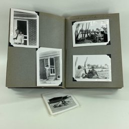 Vintage Photo Album Half Full Of Black And White 1950s Home Life Pictures, Cars, Parties, Dogs