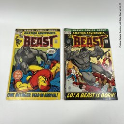 2 Comic Books Silver Age Amazing Adventures Featuring The Beast #11 & #12 Marvel Comics 1971-1972