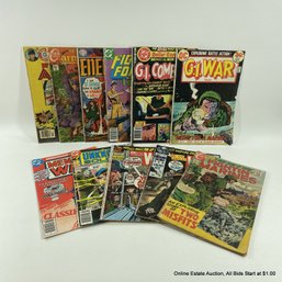 12 Assorted War Time Silver And Bronze Age Comics From DC And Charlton Comics