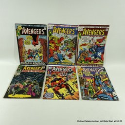 6 Avengers Comic Books Silver And Bronze Age Marvel Comics 1968-1971
