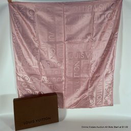 Louis Vuitton Monogram Square Silk Scarf In Pink With Original Box