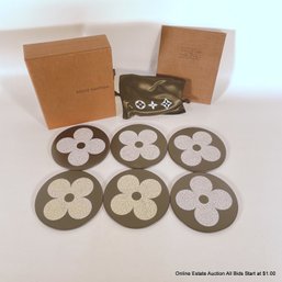 Louis Vuitton Set Of Six Coasters In Original Box With Dust Bag And Booklet