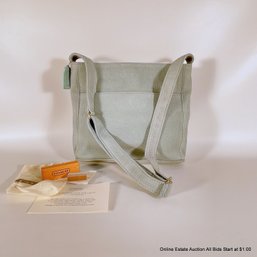 Vintage Coach Sonoma Shoulder Bag In Pale Blue Nubuck Leather