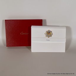 Cartier Elephant & Garland Note Card And Envelope Set In Original Box