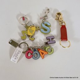 Lot Of Four Assorted Vintage Coach Key Rings