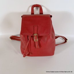 Vintage Coach Red Leather Drawstring Backpack Bag
