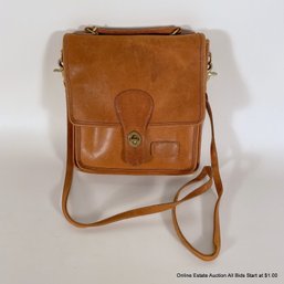 Vintage Coach Tan Leather Cross-Body Bag With Removable Strap