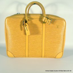 Louis Vuitton Epi Suitcase In Yellow With Purple Suede Interior Lining