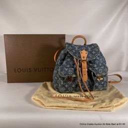 Louis Vuitton Sac A Dos Size GM Monogram Denim Blue/Yellow With Original Dust Bag And Box