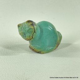 Turquoise Carved Cat