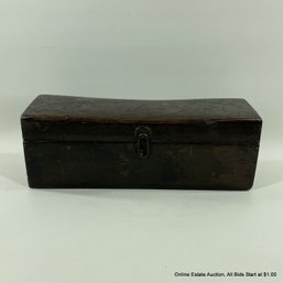 Wood Pillow Box With Primitive Metal Latch