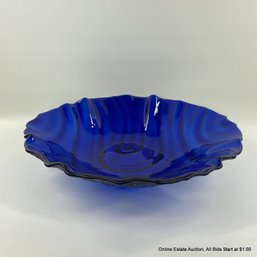 John Keppeler Fused Glass Cobalt Blue Bowl