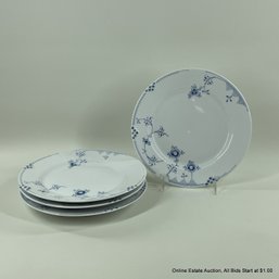 4 Royal Copenhagen Blue And White Salad Plates