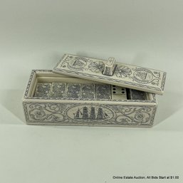 Faux Ivory Domino Set In Box